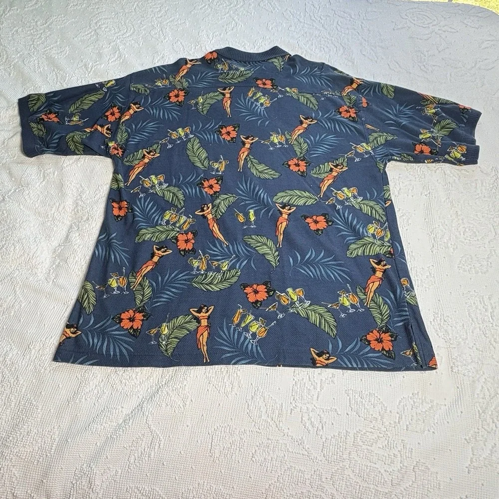 Tommy Bahama Men's XL Polo Hawaiian Print Cotton Short Sleeve Stretchy Comfy - Picture 6 of 7